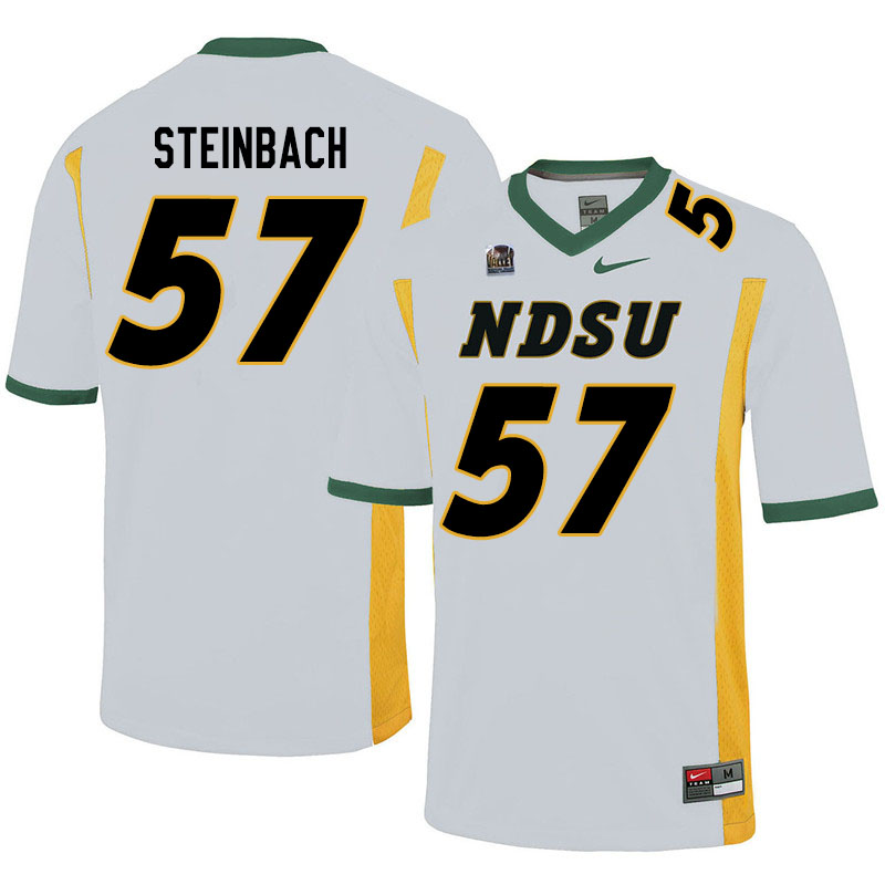 Men #57 Trey Steinbach North Dakota State Bison College Football Jerseys Sale-White